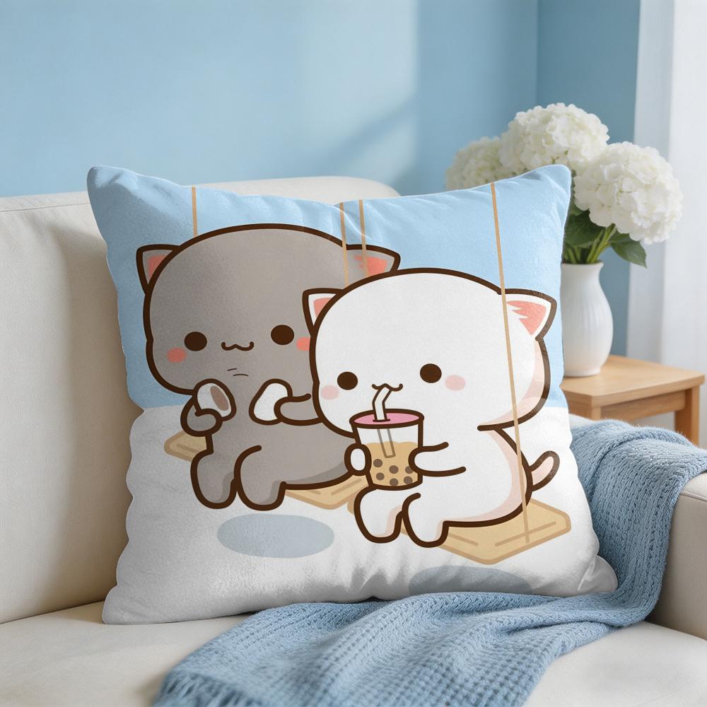 Sweet Cute PPeach Gomas Cushion Cover Square Pillow Bedroom Sofa Leisure Comfort Living Room Home Decoration X