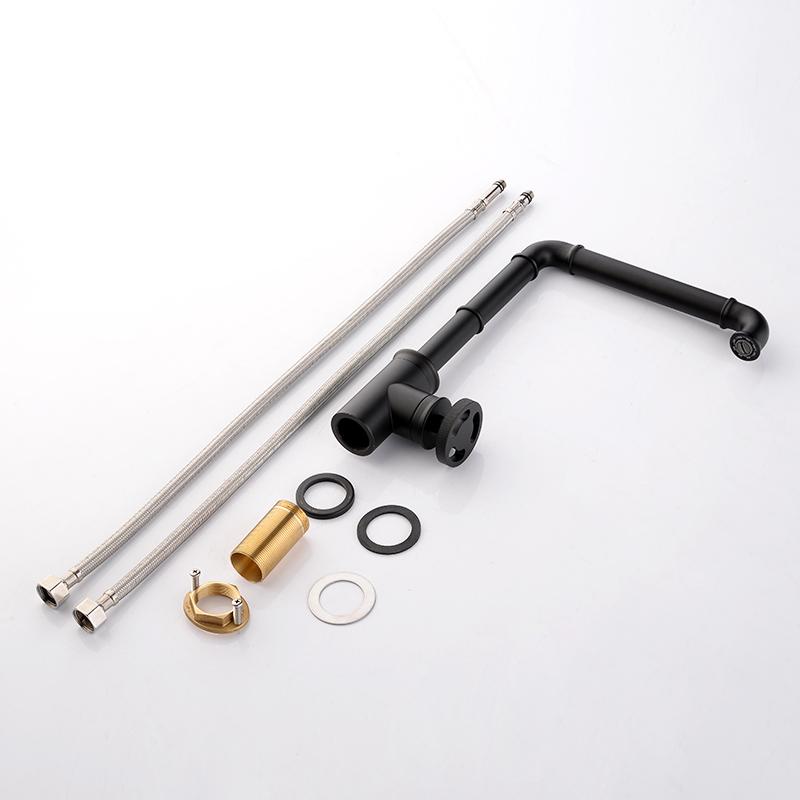 Kitchen Faucets Retro Industrial Style Gold Brass Crane Bathroom Faucets Hot and Cold Water Mixer Tap Torneira WF-20B05K