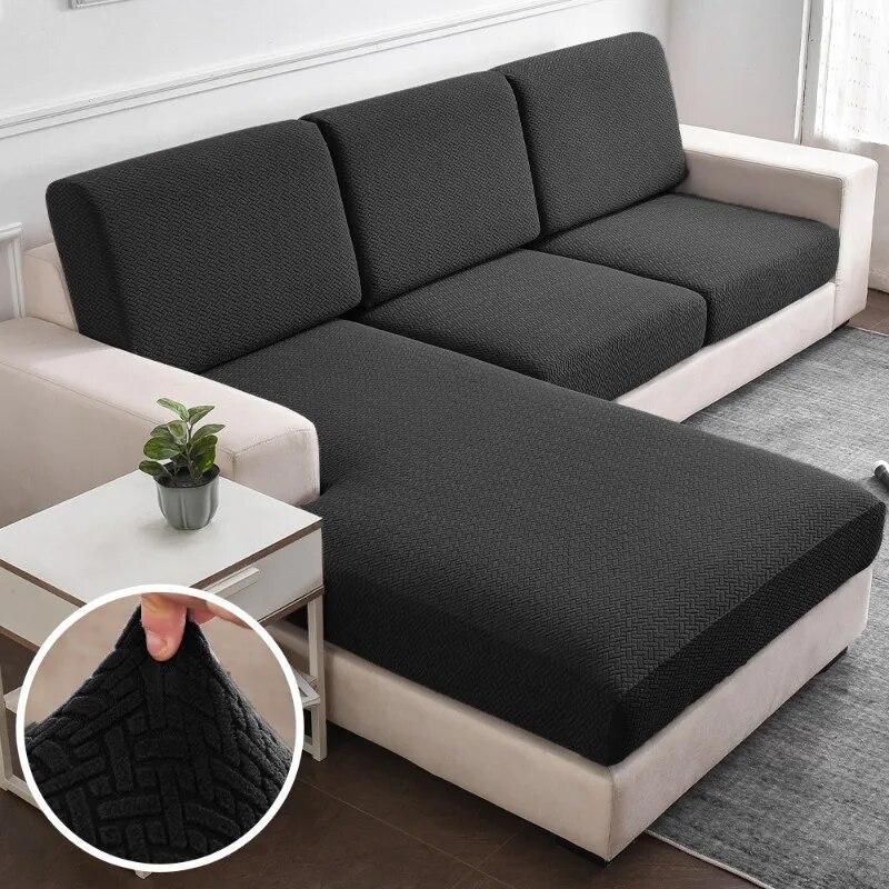 Жаккардовые толстые чехлы для диванов, однотонные чехлы для диванных подушек, эластичные защитные чехлы для мебели, чехлы для диванов в гостиной, съемные пылезащитные чехлы