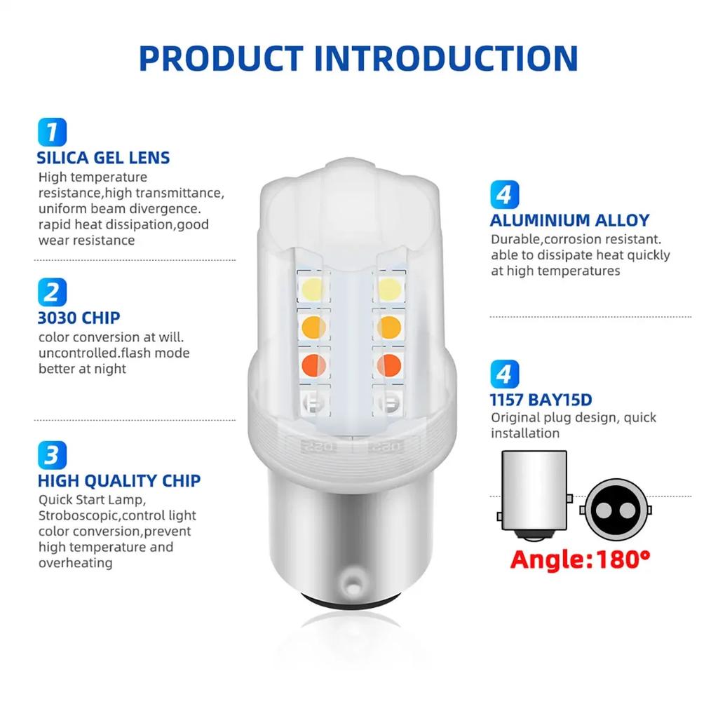 10 шт. Мотоциклетный стробоскопический задний фонарь 1157 Стоп-сигнал 16SMD Мигающий предупреждающий свет для скутера Мотоциклетные аксессуары 12 В
