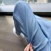 Летние женские брюки с широкими штанинами из ледяного шелка, прямые джинсы, холодная эластичная талия, повседневные, тонкие, драпирующиеся, универсальные, удобные брюки