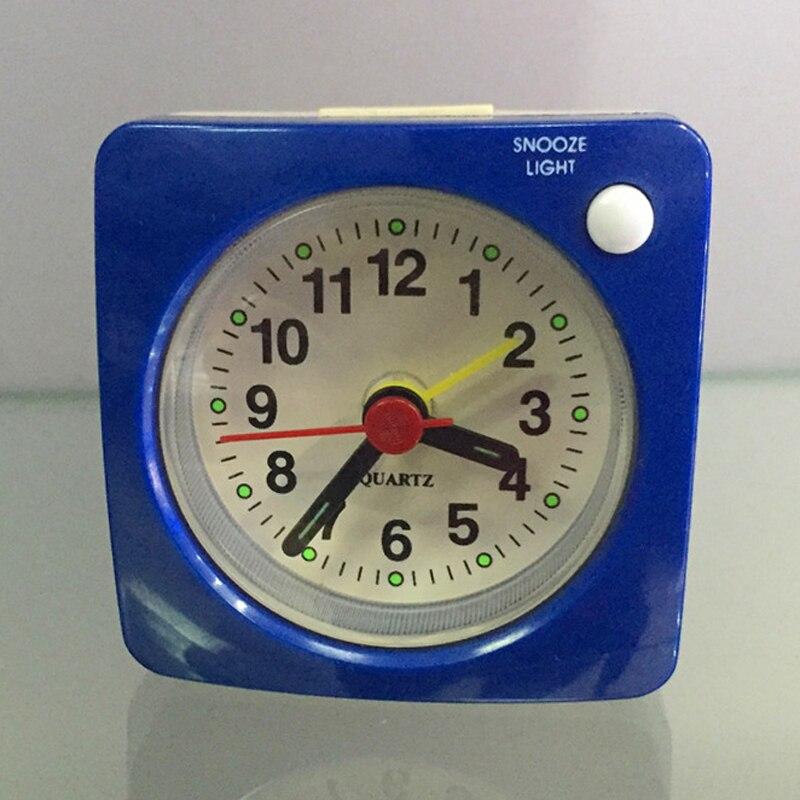 Mini Square Bedside Silent Sweep Alarm Clock Student Alarm Clock Non Ticking Noise LED Snooze Light Decor