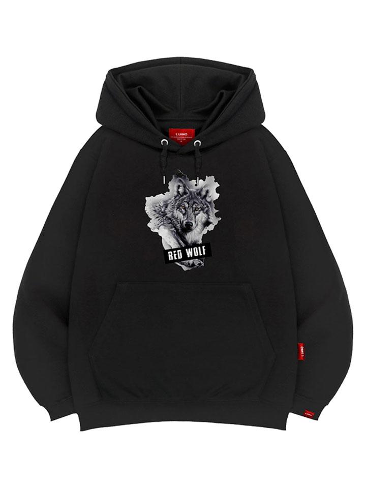 Худи Красный Волк Унисекс Большой Размер M~4XL (Тип B)