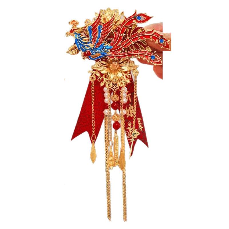 Свадебный набор брошей «Дракон и Феникс»: Корсаж/Бутоньерка для невесты и жениха