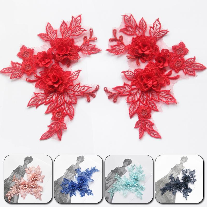 1 шт. 3D Цветок DIY Кружевная Аппликация Украшение Одежды Швейная Отделка Материалы для Рукоделия Ручная Работа Нашивки Швейные Принадлежности