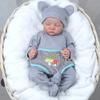 Risbecko 43CM Levi Newborn Baby Doll Reborn Sleeping Soft Silicone Flexible 3D Skin Tone with Visible Veins Hand Paint Hair Doll