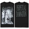 2025 Новый SINISTER - PERPETUAL DAMATION Печатный Унисекс Уличная Мода Тренд Короткий Рукав Чистый Хлопок Круглый Вырез