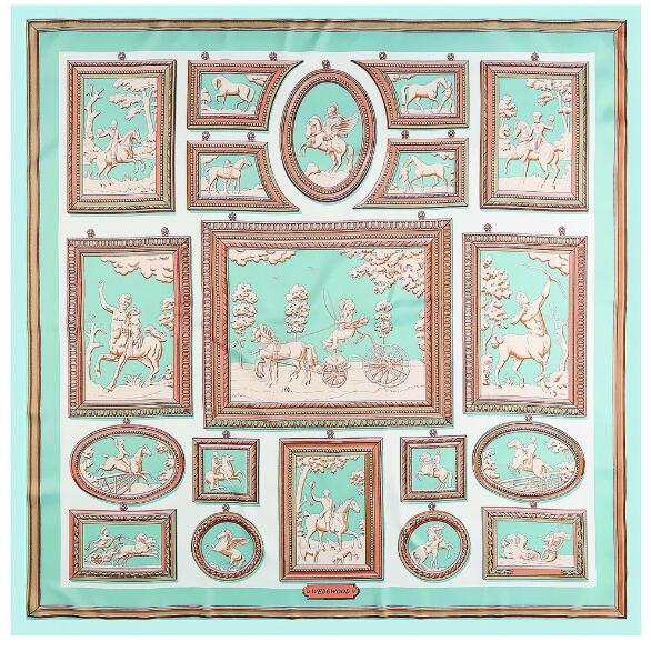 130cm Silk Square Scarf Women Large Shawls Spring New Horse Carriage Square Bandana Luxury Kerchief Scarf Female Foulards