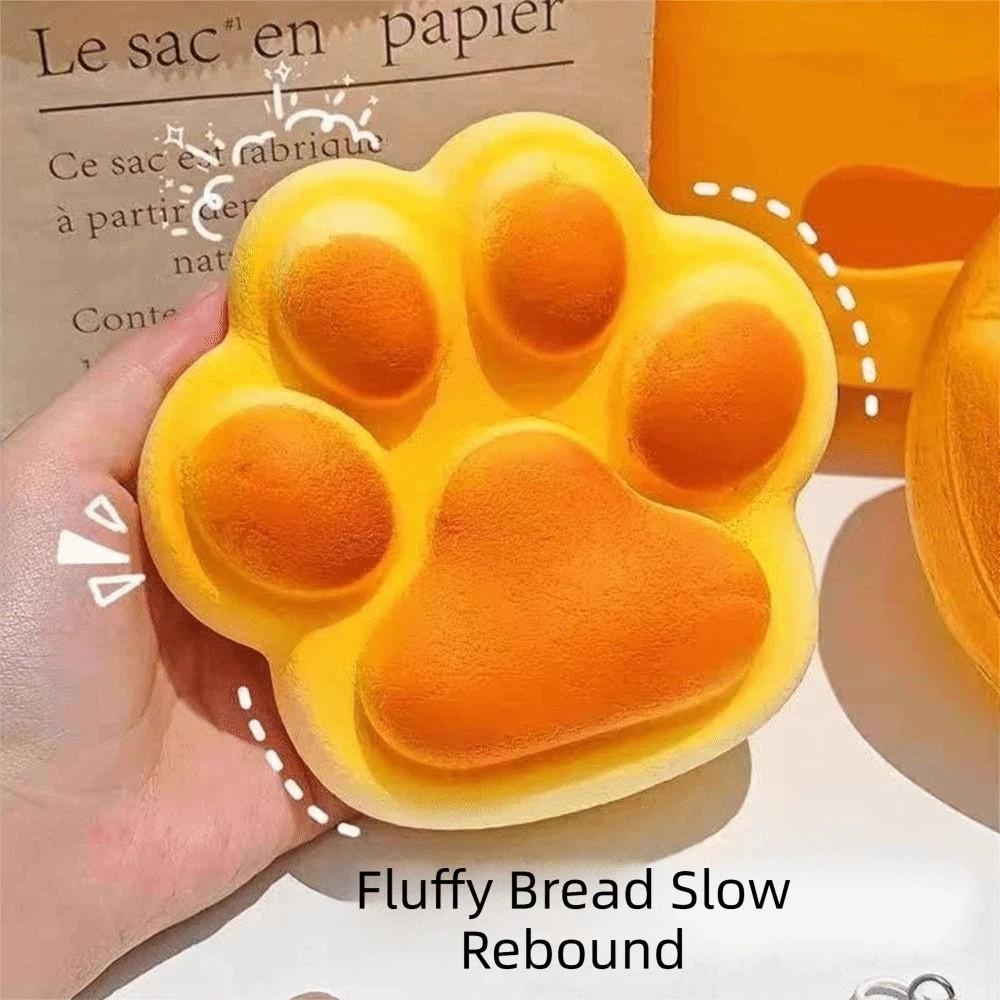 Bread Shape Slow Rebound Cake Cat Paw Simulation Cake Model Fidget Toy Squishy Toy Kitchen Decor