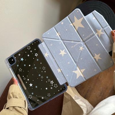 Для 2025 iPad Air 11 Чехол iPad 10-го 9-го 8-го 7-го поколения 11-го A16 7 8 9-го Мультяшная Звездная Обложка Gen iPad Pro11 M2 M3 M4 Держатель для Карандаша Mini 6 Чехол