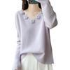 Silk Wool 3D Floral Patchwork Sweater: Women's Autumn/Winter Crochet Knitwear