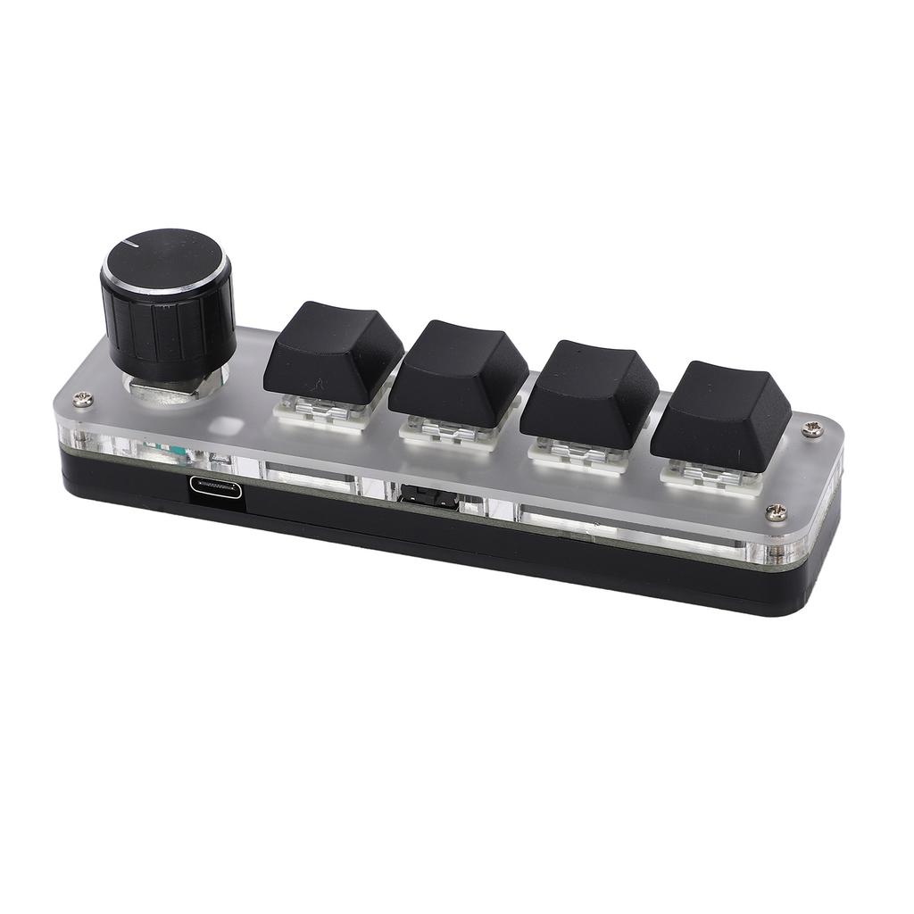 Механическая клавиатура для одной руки, 4 клавиши с регулируемой RGB-программируемой клавиатурой DIY для офисных игр