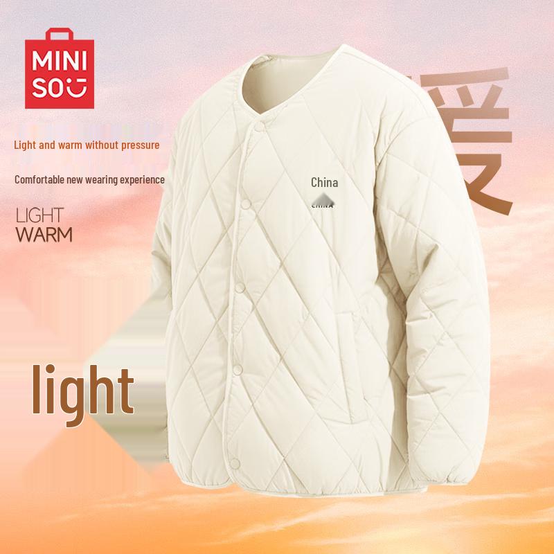 MINISO Мужская зимняя теплая куртка без воротника с подкладкой