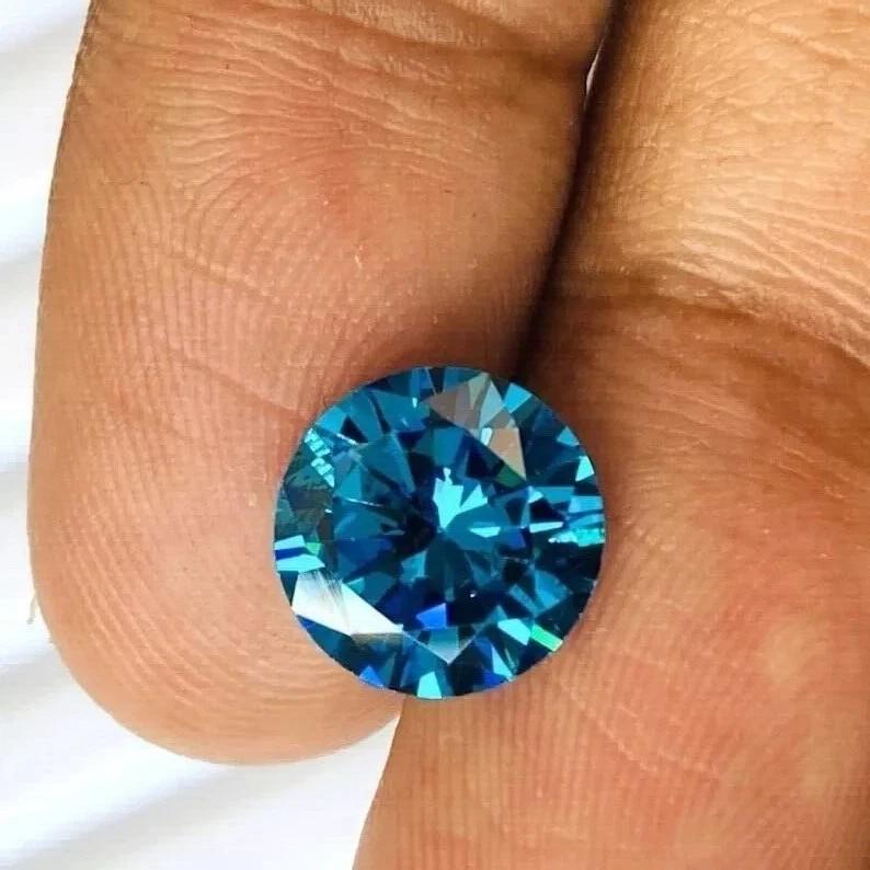 AAA+ Loose Gemstone Round Cut Blue Color D Grade VVS1 6x6MM 5PCS Lot