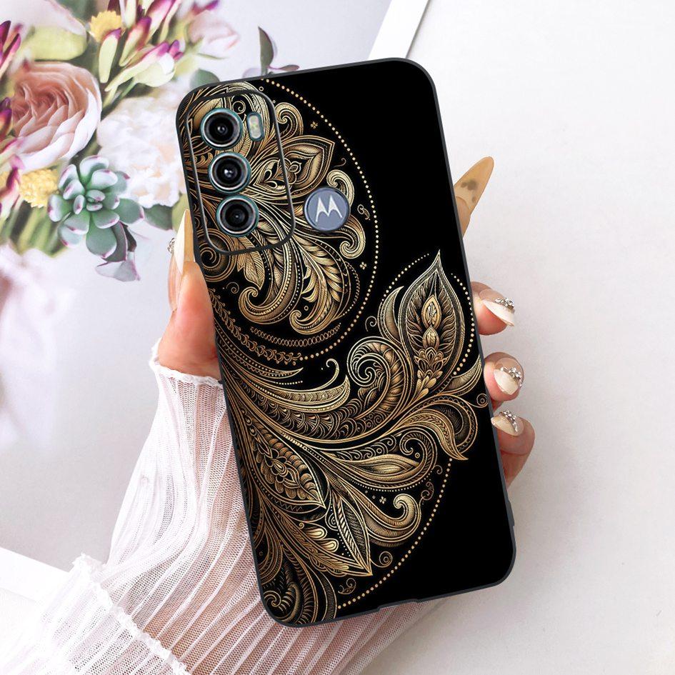 Case For Motorola Moto G60 Cover 6.8" Popular Butterfly Flower Soft Black Silicone Phone Case For Motorola Moto G40 Fusion Shell