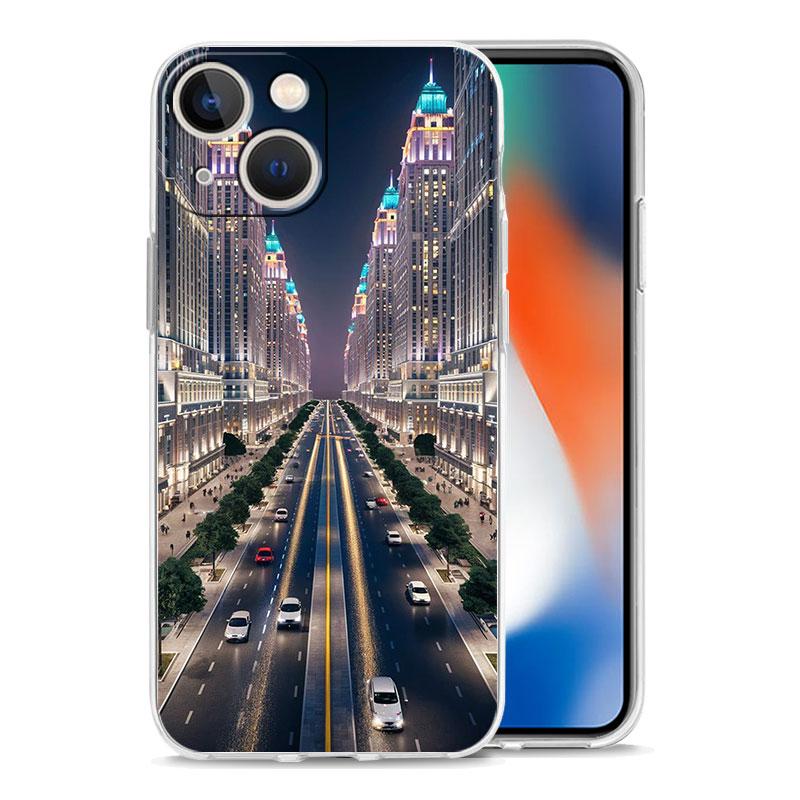 Чехол для телефона iPhone 17 Air Cases iPhone 16 15 12 13 14 Pro Max SE 7 8 Plus iPhone11 Cover Пейзаж побережья Нью-Йорка