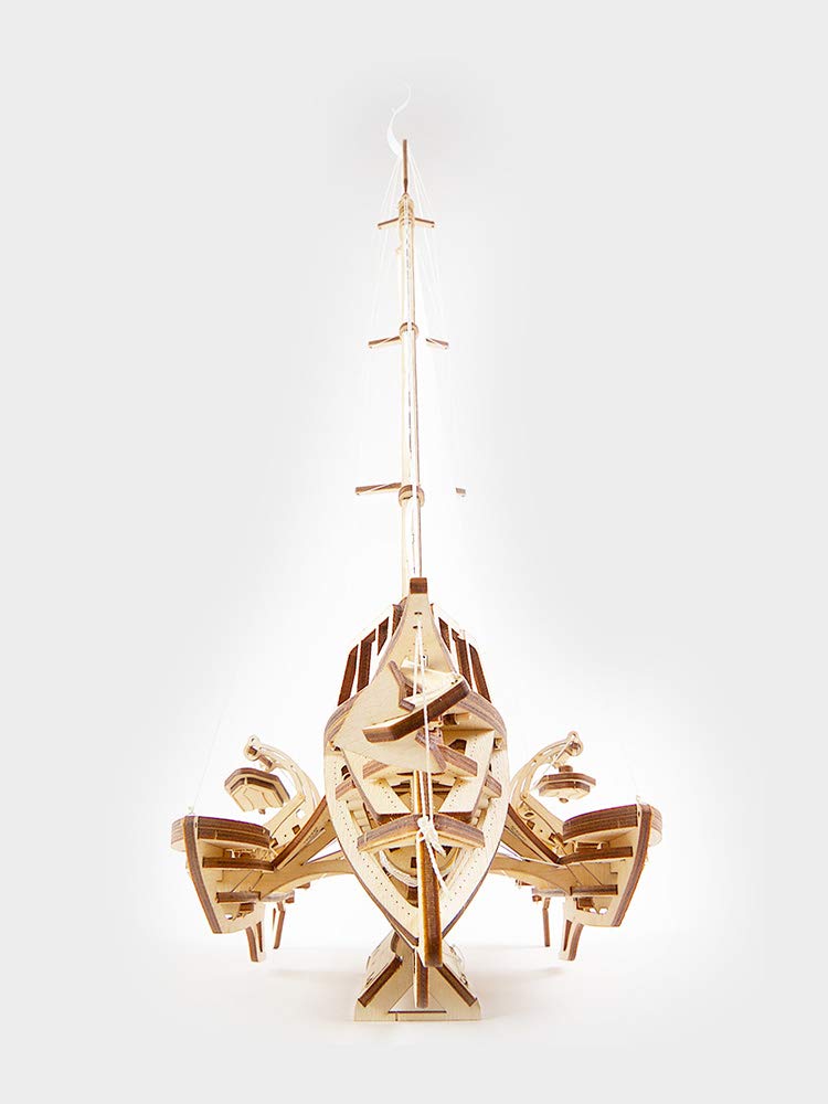 Ugears Тримаранная яхта 70059 Деревянный пазл, Набор для рукоделия и моделирования, Не требуется клей или инструменты, для взрослых