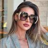 Fashion Square Sunglasses Women Men Popular Gradient Lens Polygon Big Frame Sun Glasses Morden Retro Shades
