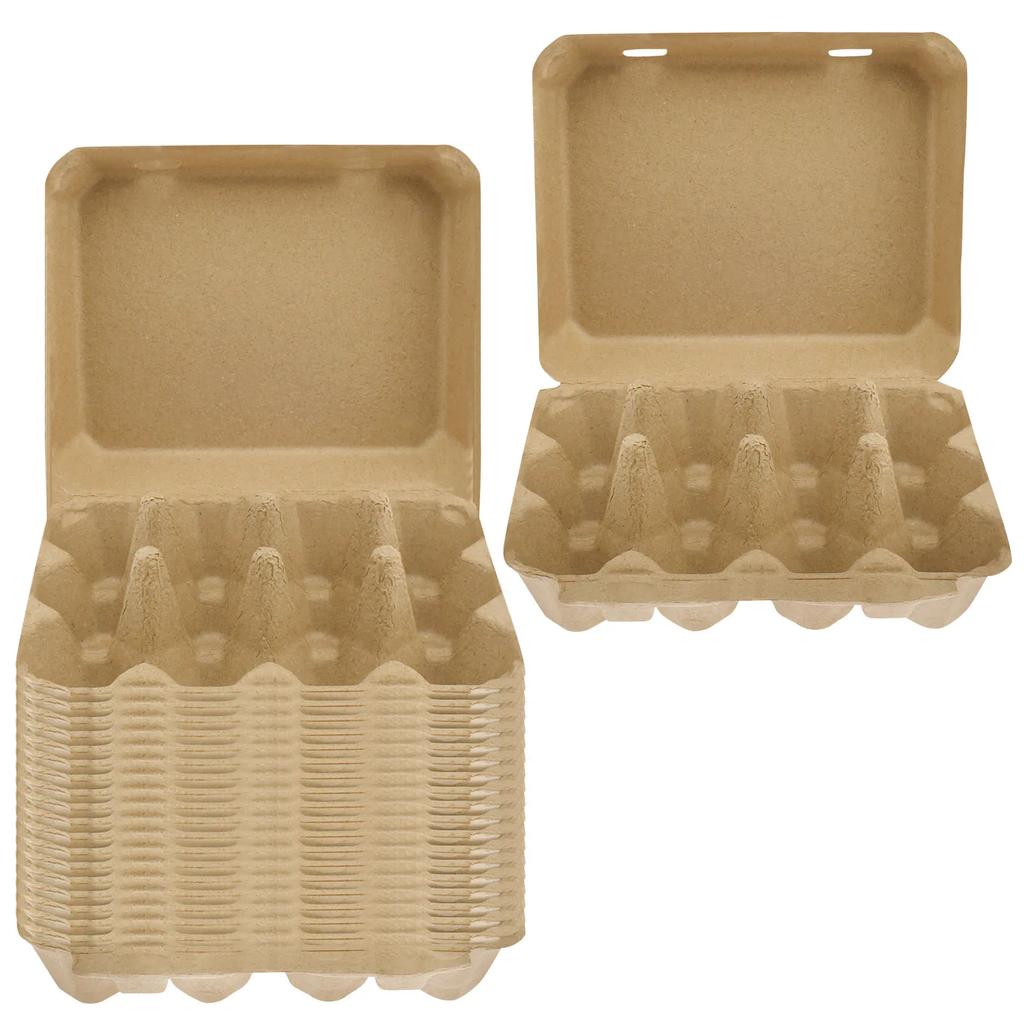 20/30Pcs Egg Boxes Cardboard for 12 Eggs, 1/2 Dozen Pulp Egg Cartons, Recyclable and Biodegradable Egg Trays for Home Kitchen