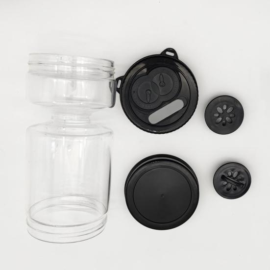 Стеклянная банка для солений с ситечком, герметичный контейнер для солений в форме песочных часов для корнишонов, халапеньо, сухое и влажное разделение, банка для солений без бисфенола А, переворачивающаяся