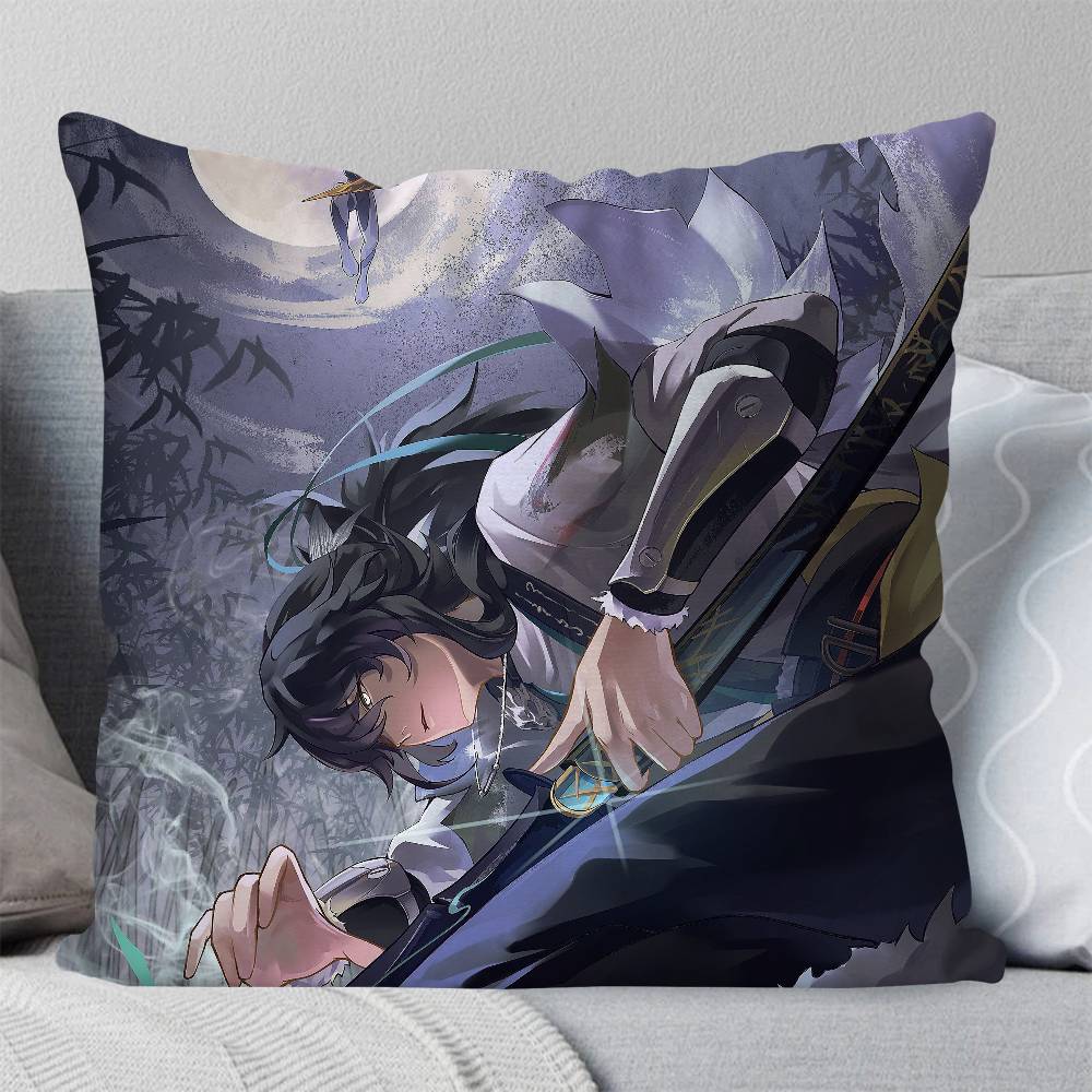 Qiuyuan Anime Wwuthering Waves Pillow Case Fashion Square Pillowcase Bedroom Sofa Room Ins Decoration Leisure