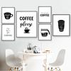Coffee Wall Art Canvas Painting Black White Quote Art Poster And Print Cafe Art Kitchen Room Wall Picture Home Decor HD2981