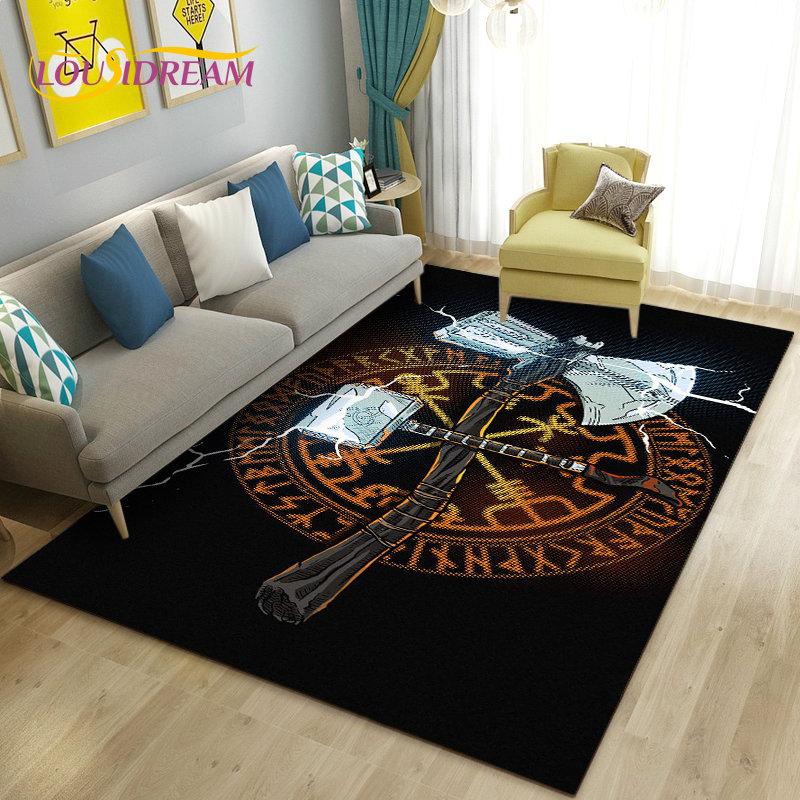 Коврик «Викинги», скандинавская мифология, Один Фенри, ковер, ковер для гостиной, спальни, дивана, коврик, декор, нескользящий напольный коврик для детских игр