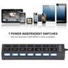 7-портовый USB-хаб Док-станция Черный 480 Мбит/с с переключателем для защиты от перегрузки по току 7 портов Черный