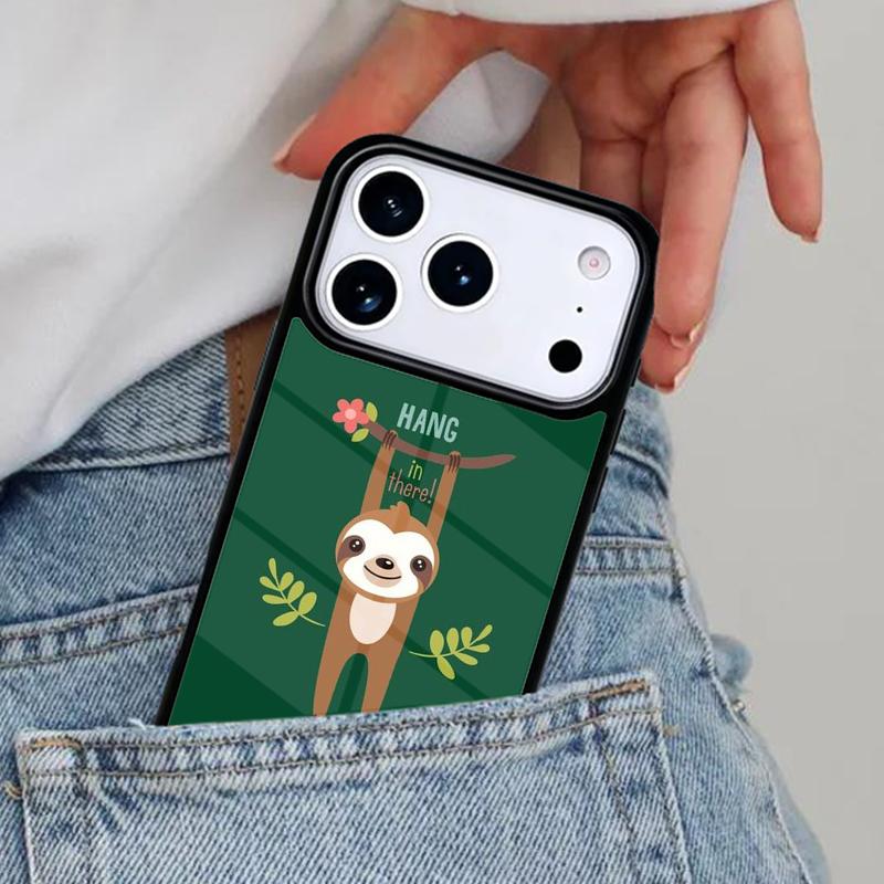 Кавайная Милая Ленивец Подвесная Чехол для Телефона для iPhone 16e 15 14 13 12 17 Pro Max Plus Air 17pro Чехол Coque