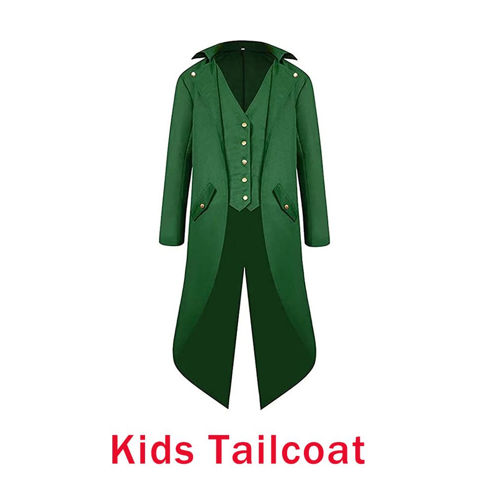 St. Patrick's Day Costume Tailcoat Leprechaun Irish Green Gothic Vintage Steampunk Tailcoat Top Hat Bow Tie Halloween Costume