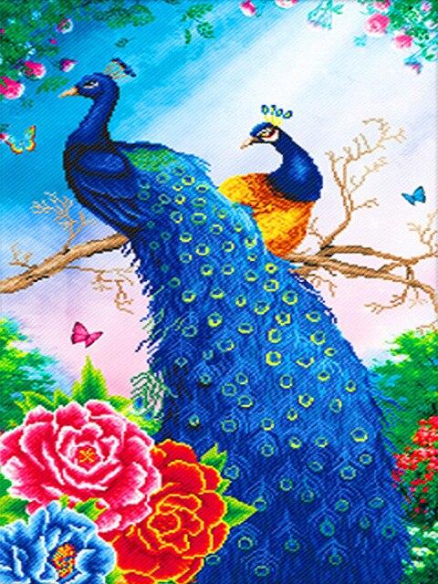 Полный дрель квадратная алмазная живопись Павлин картина со стразами Алмазная вышивка животное вышивка крестиком Декор для дома