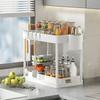 Black/White Kitchen Organization Rack Multi-Purpose Storage Shelf Seasoning Rack Bathroom Toiletries Organization