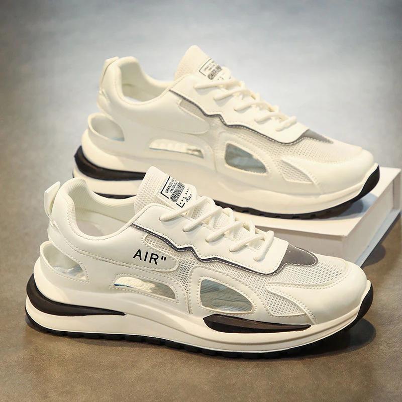 Мода 2025 Новые летние мужские сандалии Дышащая сетка Пляжные шлепанцы Обувь Уличные Нескользящие Кроссовки Модная Повседневная Обувь роскошные сандалии