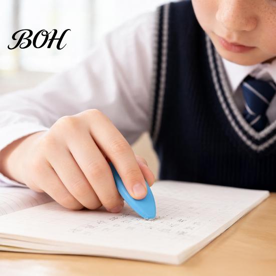 Eraser Pen Grip 4Pcs Triangular Prism Eraser, Dustless Pencil for Students, Wavy Edge Clean Wiping Large Bulk Erasers Kids, School Supplies No Debris