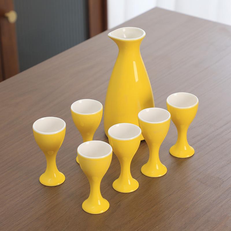 1 ceramic wine set, goblet wine dispenser, business gift set, hot celadon wine jug, Moutai Baijiu cup