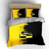 Pirate Emblem with Yellow and Black Design Print Bedding Set Duvet Cover Pillowcases (1* Duvet Cover 2* Pillowcases Do Not Include Comforter)