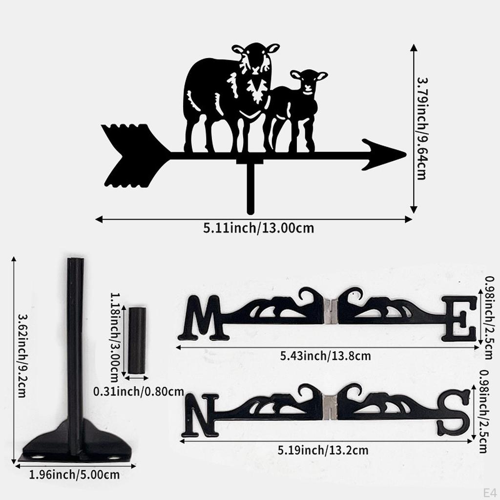 Miniature Weather Vane for Tabletop Use, Garden Decor Item, Iron Wind Direction Tool Outdoors