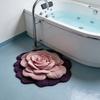 Коврик для пола в форме цветка Мягкий Градиент Лепестковая Текстура Цветущий 3D Цветочный Ковер Нескользящий Моющийся Декоративный Коврик Ванная Комната Гостиная Домашний Декор