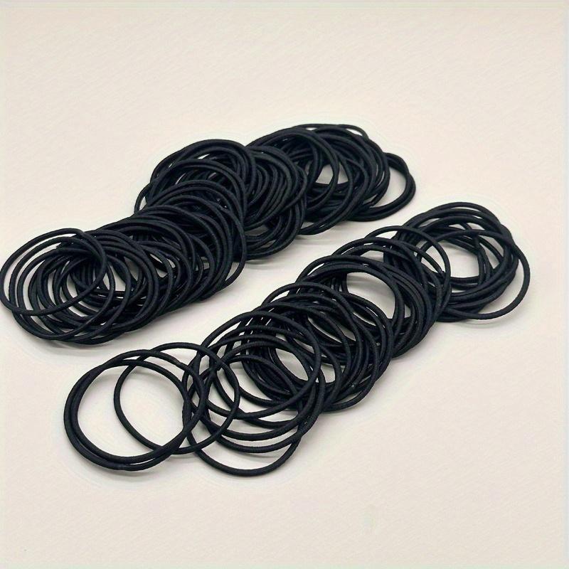 Черные эластичные резинки для волос для женщин и девочек – Однотонные резинки для хвостиков, Простые и прочные женские аксессуары для волос