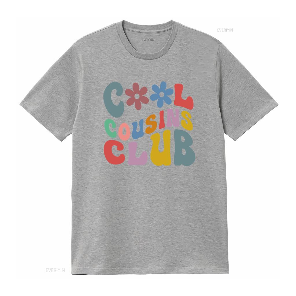 Cool Cousins Club Retro Crew T Shirt for Family Stylish and Fun Design vintage Washed streetwear Slightly Versatile