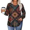 Womens Plus Size Tops Long Sleeve Shirts Round Neck Flowy Tunic Casual Loose Blouse L-5X