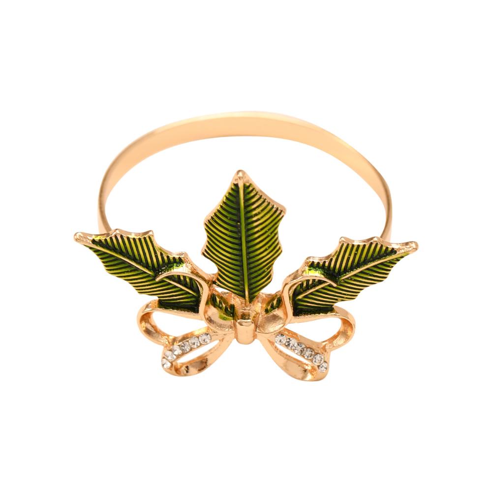 High-end Christmas Rhinestone napkin ring creative Christmas tree shape party table decoration towel buckle holiday ornaments