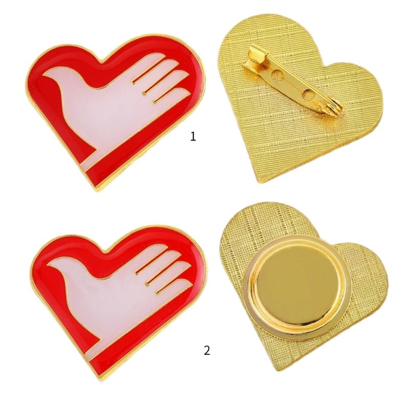 Значок волонтера в форме сердца, портативный значок волонтера в форме сердца, модный значок для социальной работы и волонтерства