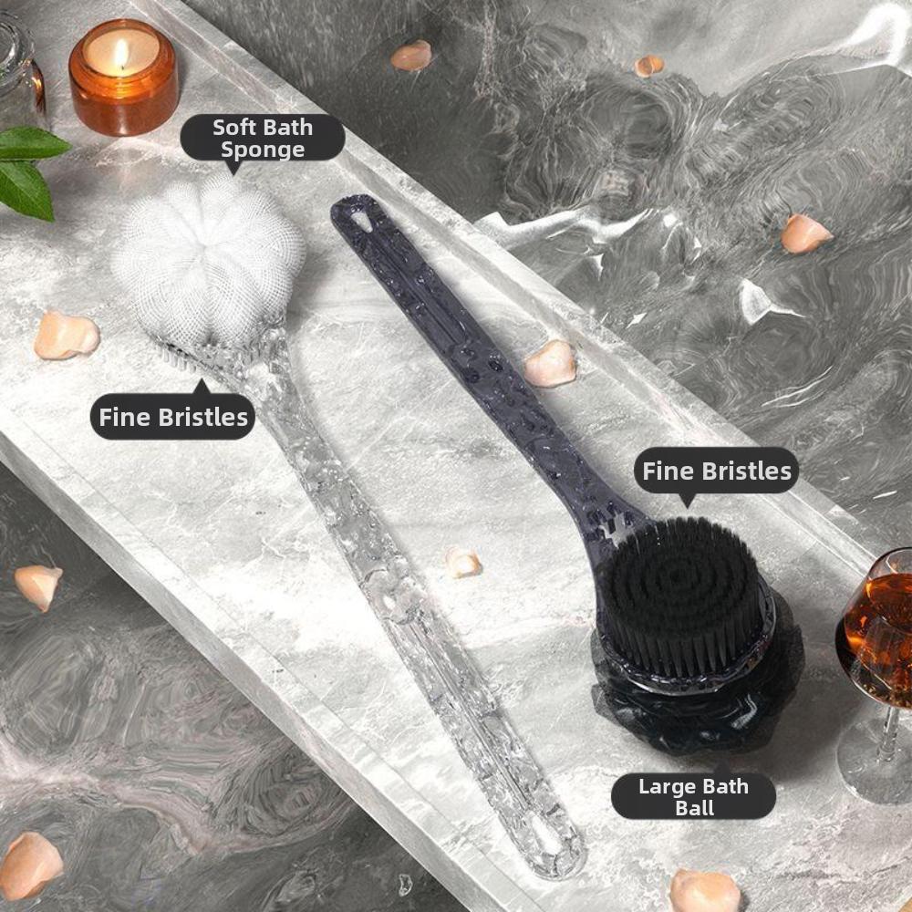 Long Handle Bath Brush Soft Bristle Body Brush Portable Back Scrubber Shower Cleaning