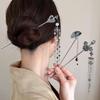Elegant Women's Hairpin Antique Silver Butterfly Tassel Hair Stick Vintage Chinese Style Metal Jewelry Hair Accessories Hairpins