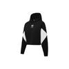 Color Block Loose Short Hoodie Women Hoodies Black 586524-01