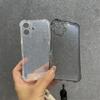 Мягкий прозрачный чехол для телефона с ремешком для iPhone 11 12 13 14 15 16 Pro Max Plus 16E, силиконовый ударопрочный бампер с блестками