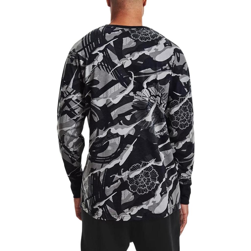Under Armour Футболка для тренировок и отдыха с растительным принтом, мужская, черная 1356874-001