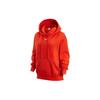 Solid Color Logo Print Drawstring Hoodie Women Tops Red DQ5861-633