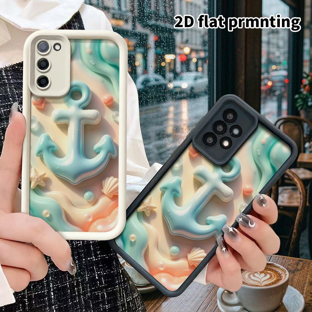 Чехол для телефона: 2D плоский дизайн, подходящий для защитного чехла Samsung Galaxy A34 A35 M05 M06 S20 S22 S21 FE Plus 5G, морской якорь, идеальный Рождественский и Хал